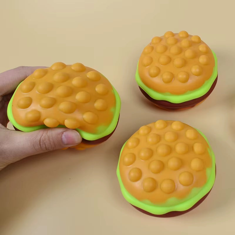 New Hamburger Popit Squishy Fidget Toy Press Bubble Decompression Ball Stress Relief Squishies Doll Stress Busting Kids Gift