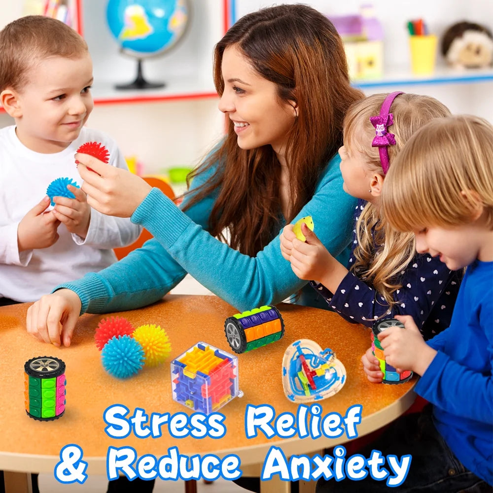 Sensory Toys Set, 34Pcs Relieves Stress and Anxiety Fidget Toy for Children Adults, Hand Toys